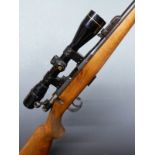 BRNO Model 2 .22LR bolt-action rifle with chequered semi-pistol grip, sling suspension mounts,