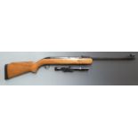 BSA Airsporter .22 air rifle with semi-pistol grip, raised cheek piece to the stock, adjustable