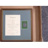 German Third Reich Nazi wound badge framed and mounted with certificate