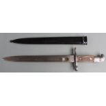 Swiss 1889/99 pattern Schmidt Rubin knife bayonet, Waffenfabrik Neuhausen to ricasso, 432205 to