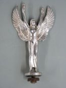 Winged Icarus or similar figure vintage car mascot, overall height 15cm