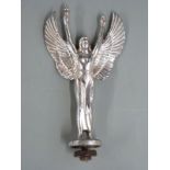 Winged Icarus or similar figure vintage car mascot, overall height 15cm