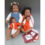 Four Ashton Drake Galleries dolls Tiny Miracle Jasmine, Tiny Miracle Infant Jasmine, Jasmine at