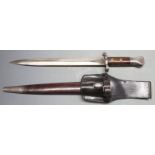 British 1888 pattern bayonet Mk1 second type with grip plates secured by two rivets, clean stamps to