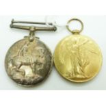 British Army WWI medals comprising War Medal and Victory Medal named to 098844 Cpl H F King, Army