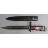 British No7 pattern bayonet, some clear stamps to ricasso with 20cm fullered bowie blade and