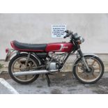 1981 Yamaha RD50 motorbike with 50cc engine (part dismantled) and old style V5 document