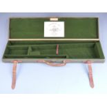 Gunmark canvas and leather shotgun case with fitted interior and 'K D Radcliffe Ltd Gunmakers 150