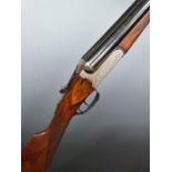 Denton & Kennell 12 bore side by side shotgun with  named and engraved lock, engraved trigger guard,