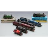 Seven 00 gauge model railway locomotives including A4 Pacific, Tri-ang, Wrenn BR tank, Graham Farish