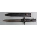 British L1A3 pattern bayonet with 20cm fullered 'bowie' style blade and scabbard