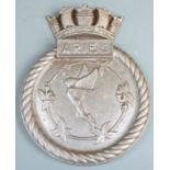 HMS Aerial metal plaque, 17cm diameter