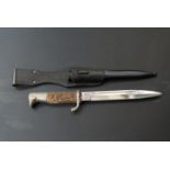 German KS98 pattern bayonet with Julius Krebs maker's mark to ricasso, staghorn style grips, 20cm