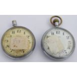 Two British Railways Scottish Region Recta keyless winding open faced pocket watches, both with