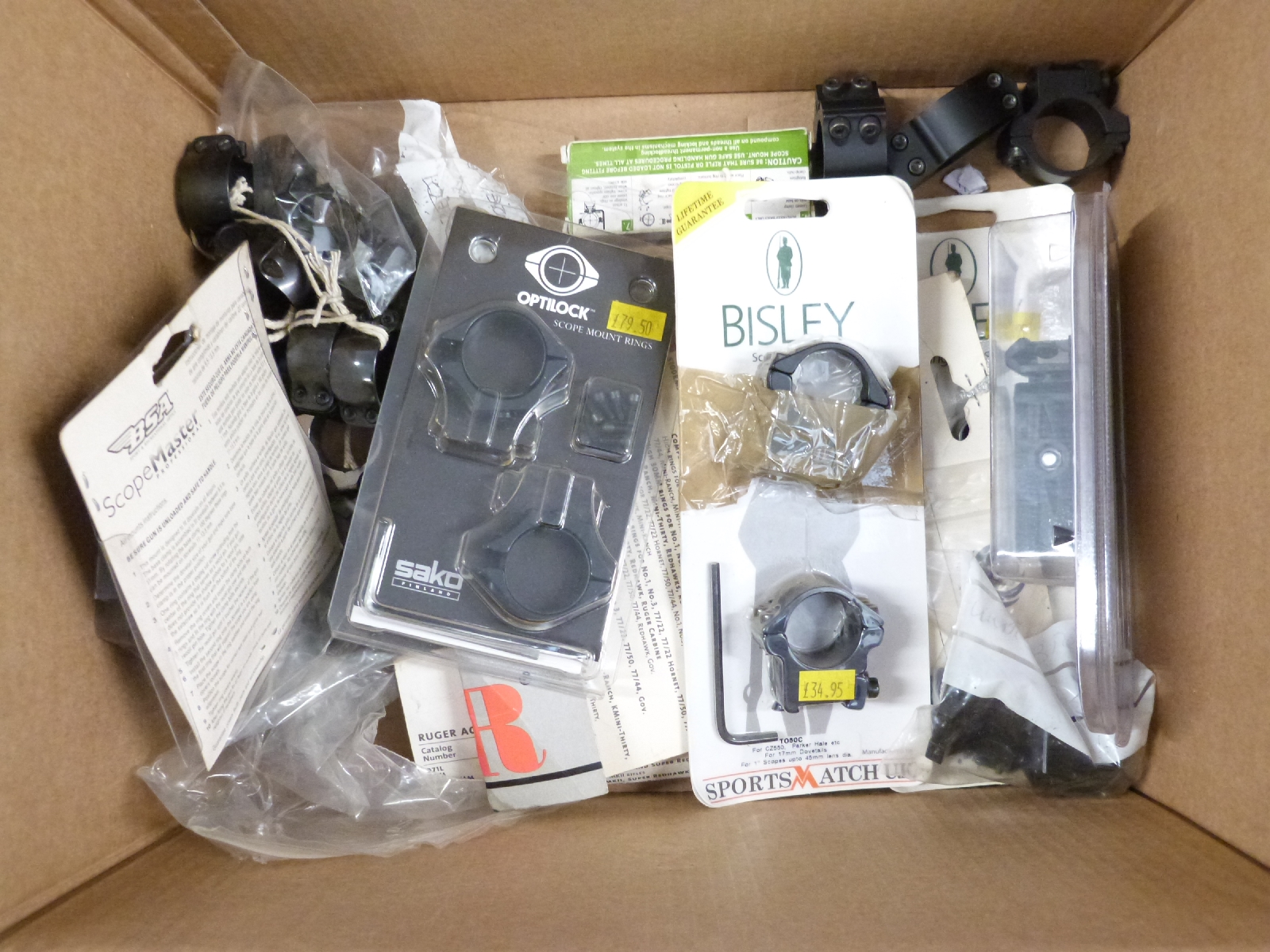 Over 20 sets of gun scope mounts including Bisley, Optilock, Enfield, BSA etc, some in original - Image 3 of 3