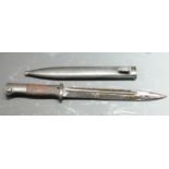 German 84/98 pattern bayonet with flashguard, S/155K - 2855 to ricasso, 25cm fullered blade, with