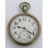 London Transport Executive, railway interest keyless winding open faced pocket watch with subsidiary