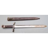 Finnish 1927 pattern Mosin Nagent bayonet, Hackman & Co to ricasso, 30cm fullered blade, with