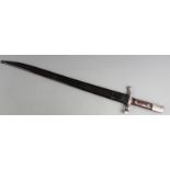 Austrian/ Portuguese 1886 Steyr sword bayonet with 47cm fullered blade and scabbard