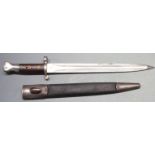 British 1888 pattern bayonet Mk1 second type with grip plates secured by two rivets, clear stamps to