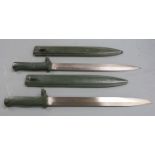 Two German 88/98 pattern Ersatz all steel bayonets, both with 30cm unfullered blades and