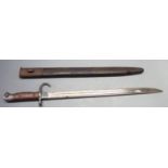 British 1907 pattern sword bayonet with hooked quillon and clean stamps to ricasso and pommel,