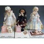 Three Franklin Mint Heirloom dolls two limited edition Emily Jane and Alexandra Louise and Marie