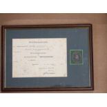 German Third Reich Nazi wound badge, framed and mounted with certificate