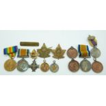 British and Imperial Forces WWI family group of medals comprising War Medal and Victory Medal