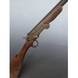 Belgian .410 single barrelled folding poacher's shotgun with chequered grip and forend and 27.5 inch