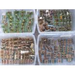 A very large collection of 25mm scale hand painted white metal war gaming soldiers.