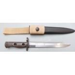 British trials X4E1 bayonet made at Enfield, stamped CA 1957 to ricasso with 20cm fullered bowie