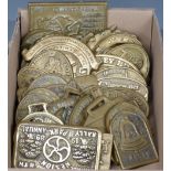 Approximately 45 brass steam rally plaques, most circa 1990's including Stroud, Welland, Bamford