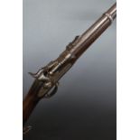 Enfield 1863 .577 breech loading Snider action rifle with lock stamped with crown over 'VR' cypher