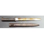 German 84/98 pattern bayonet with flashguard, J A Henckels to ricasso, 25cm fullered blade and