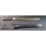 German 1898/05 pattern sawback bayonet, later type with trimmed muzzle ring and flashguard, some