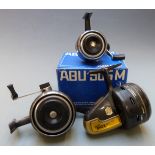 Three Abu closed face fishing reels including Abu 506M in box, possibly unused, Abu 507 and a 507