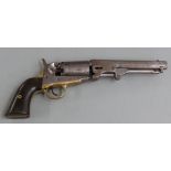 Colt .36 five shot single action revolver with brass strap, cylinder engraved 'Merzifvonameli'