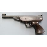 EM-GE Mod.100 .22 air pistol with shaped Bakelite grips, serial number 72045.