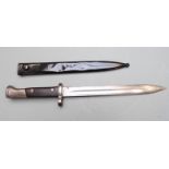 Czechoslovakia 1924 pattern bayonet with muzzle ring, CSZ to ricasso, 25cm fullered blade and