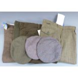 Four pairs of Grassroots and similar tweed and moleskin men's shooting breeks sizes 42, 44 x2 and 46