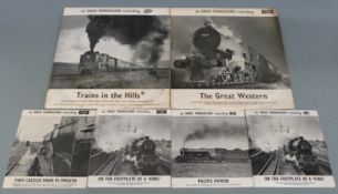 Six Argo records of steam locomotives to include Trains in the Hills, The Great Western, On the