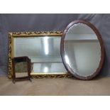 Two large mirrors and one small dressing table mirror, largest 133 x 79cm