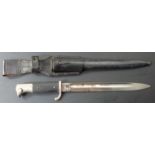 German KS98 pattern bayonet with WKC maker's mark to ricasso, 25cm fullered blade, scabbard and