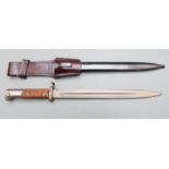 Czechoslovakia 1924 pattern bayonet stamped tgf to pommel, 30cm fullered blade, with scabbard and