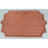 Somerset and Dorset Junction Railway cast iron fire bucket sign, width 39.5cm