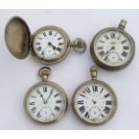 Four railway related pocket watches comprising one example stamped LNER 13727 to the case, a full
