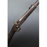 Enfield 1859 pattern percussion hammer action rifle with lock stamped with crown over 'VR' cypher