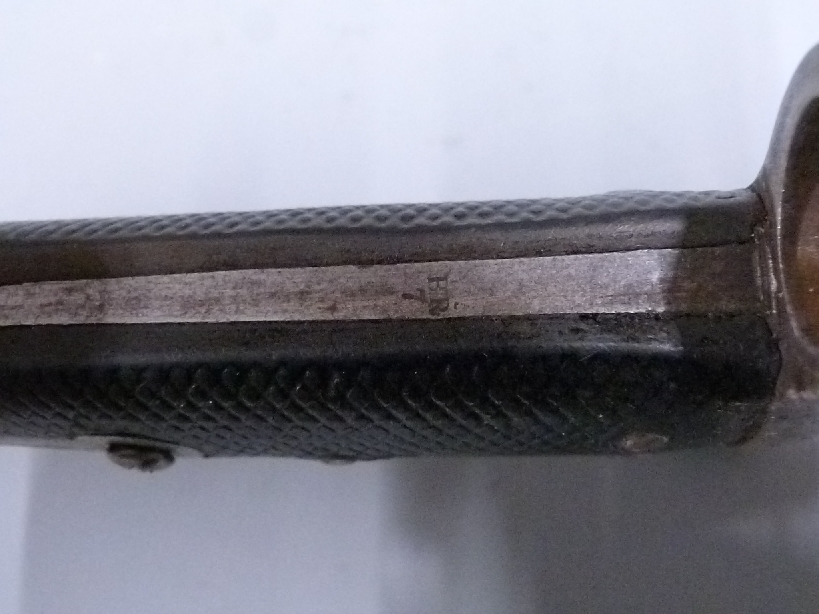 British 1856/58 pattern sword bayonet with some clear stamps, 58cm fullered yataghan blade, with - Image 7 of 9