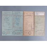 Four 'buff' motorcycle logbooks comprising 1949 Royal Enfield, 1959 Lambretta, 1964 Lambretta and